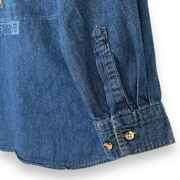 The Disney Store Winnie The Pooh Tigger Denim Button Down Long Sleeve - Picture 5 of 13